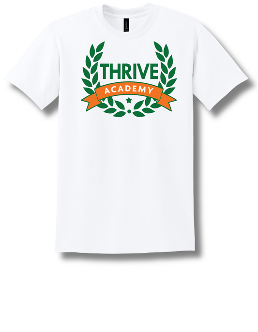 Thrive Academy Spirit T Shirt With Academy Seal (White)